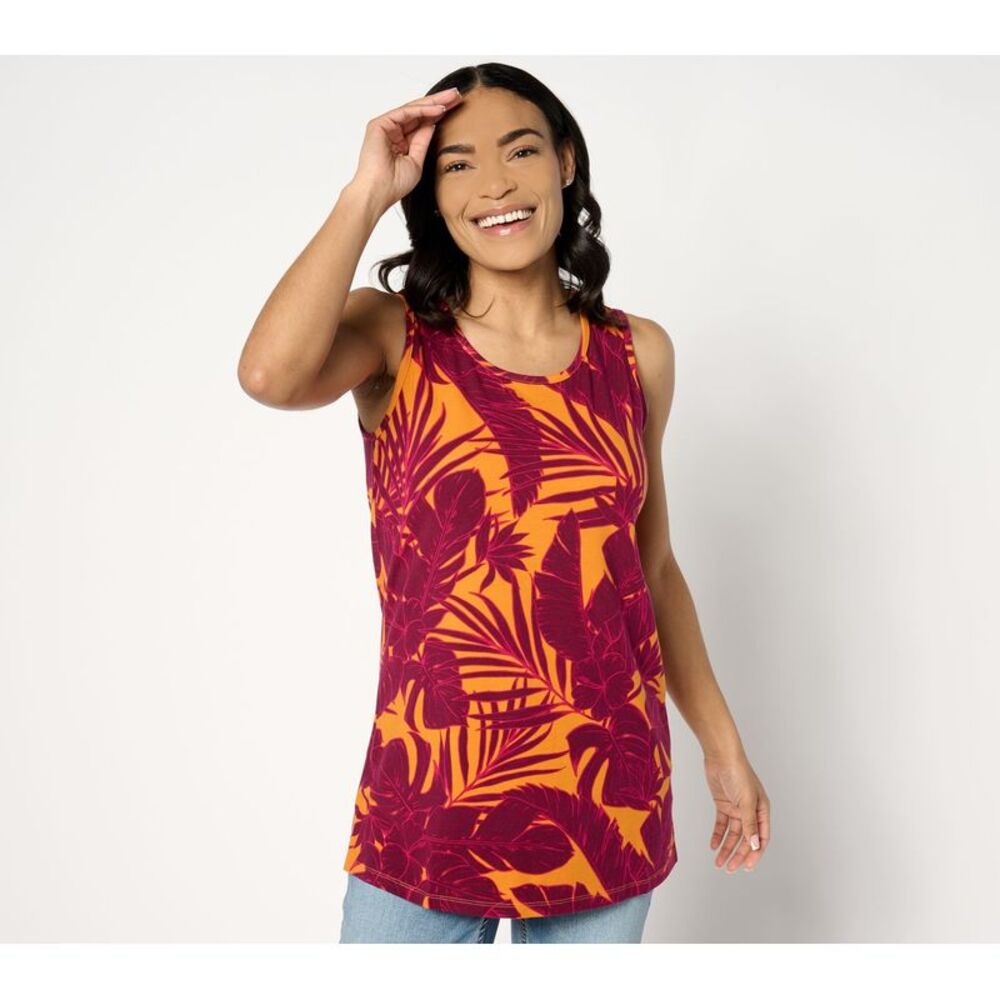 SUNNYLiFE Women's Top Sz S Denim & Co. Printed Favorite Multi-colored